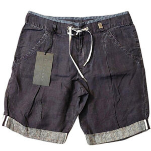 Richmond Cuffed Dark Wash Blue Denim Drawstring Shorts Sz 42 NWT